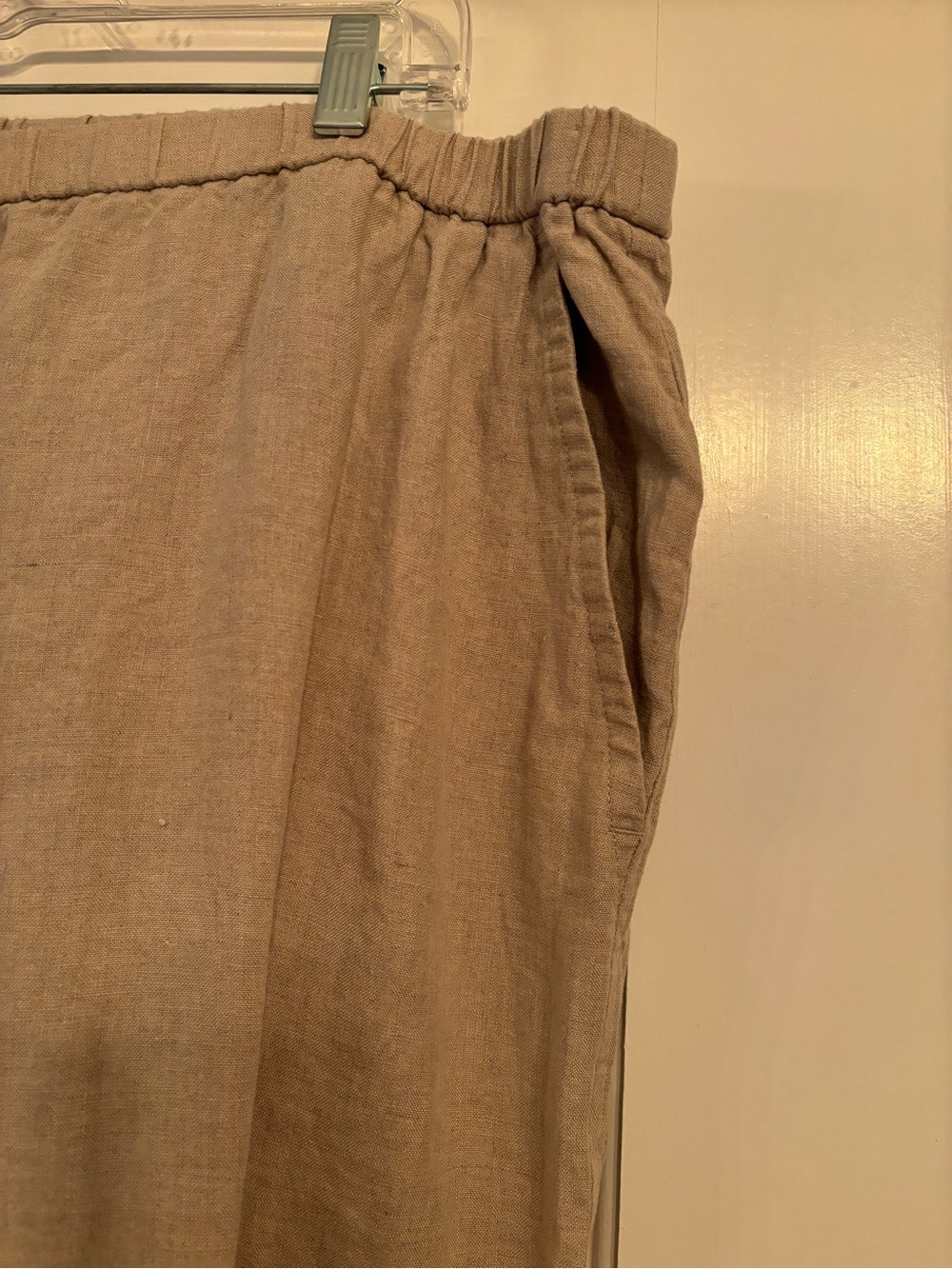 Eileen Fisher NEW Linen Wide Leg Pant Undyed Natural Elastic Waist Womens 1X - Picture 11 of 15